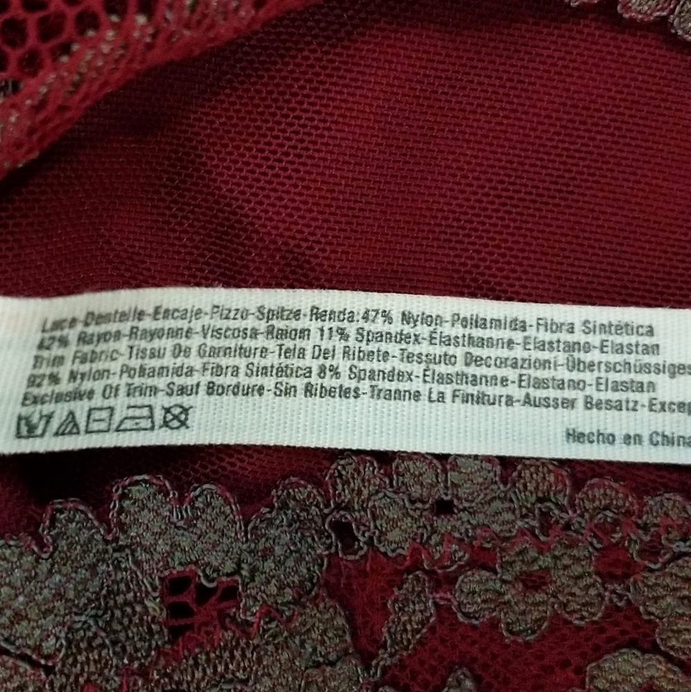 Intimately Free People Lace Bodysuit Dark Red XS - Picture 7 of 7